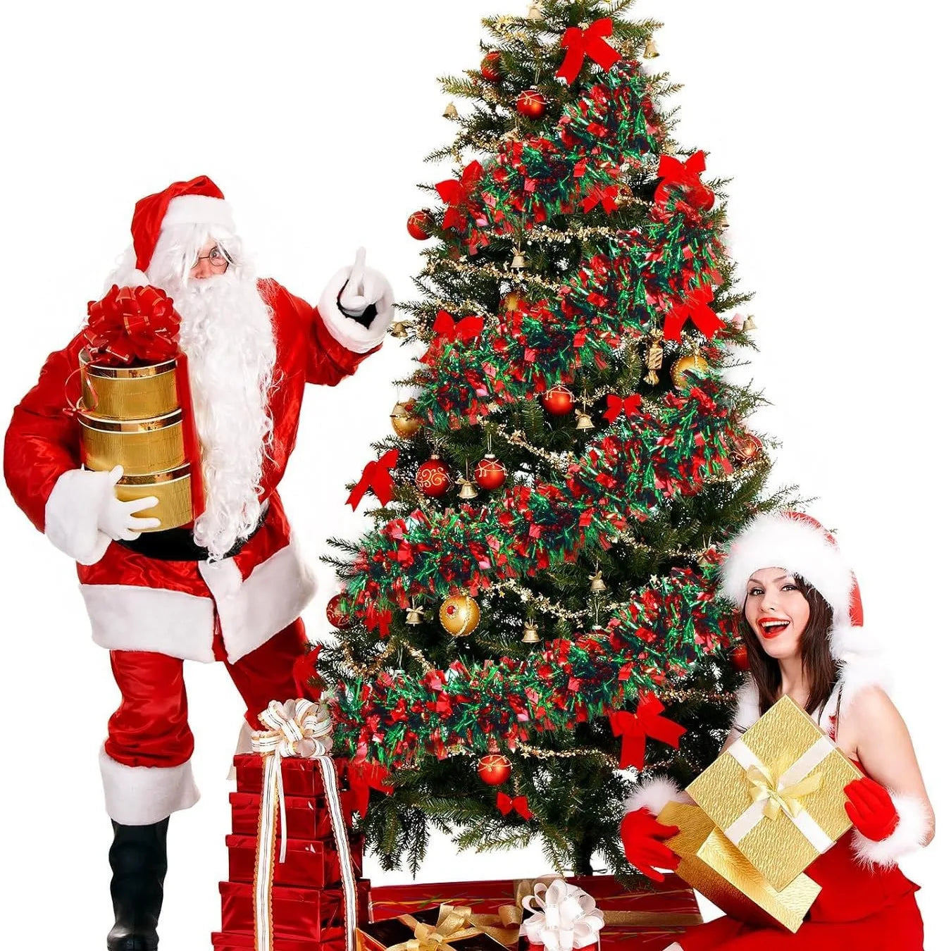 2M joyeux noël décorations bande ruban arbre de noël ornement ours pain d'épice personnes bonhommes de neige nouvel an fournitures rouge vert