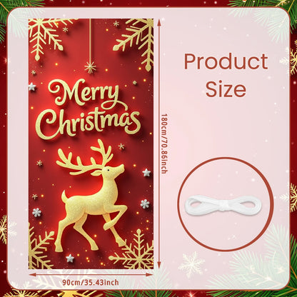 Drapeau suspendu de noël, bannière de porte de porche, décorations de noël pour la maison, ornements 2025, cadeaux de noël, décor du nouvel an 2026
