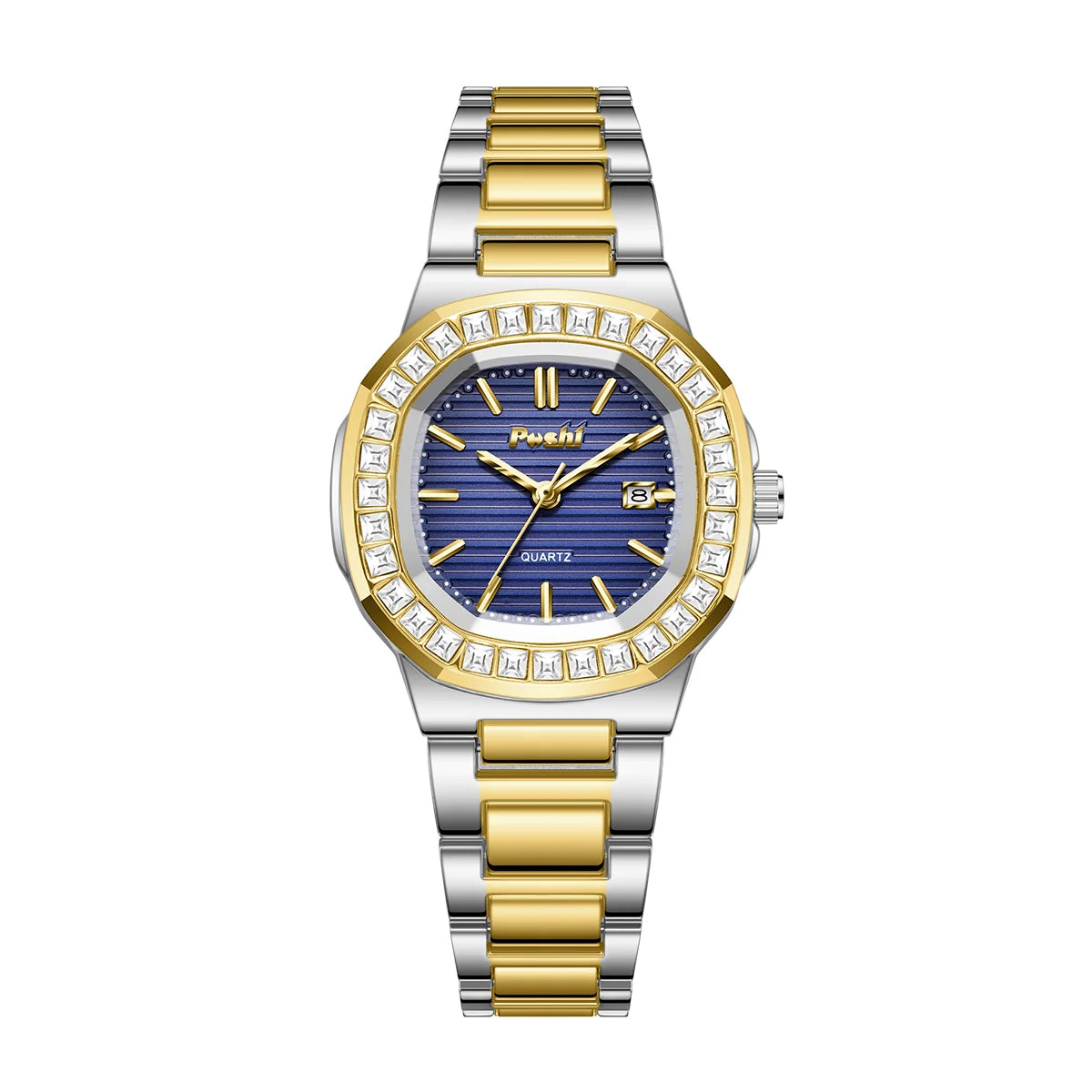 POSHI  montres à Quartz pour femmes cadran en cristal avec Date décontracté