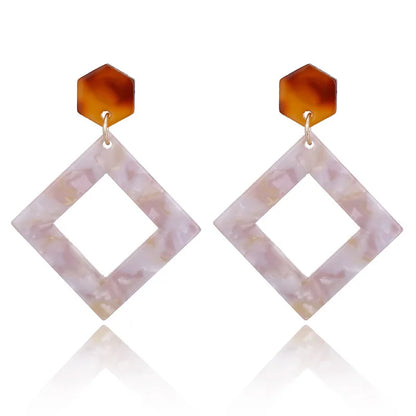 Boucles d'Oreilles promenales en Forme de Losange pour Femme, Bijou en Acrylique,