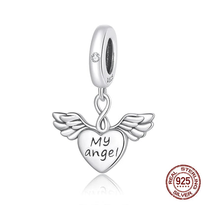 WOSTU – breloques Vintage en forme de cœur, 100% argent Sterling 925,