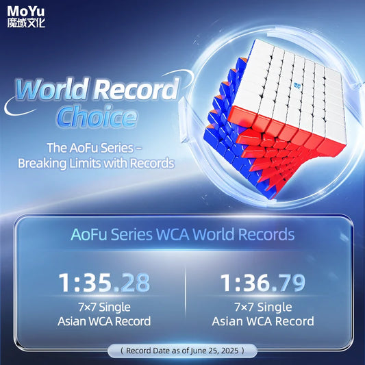 [Cube fou] Moyu AoFu V5 7X7 Cube magique magnétique sans colle Aofu 7x7 V5 Cubo Magico jouets Fidget professionnels