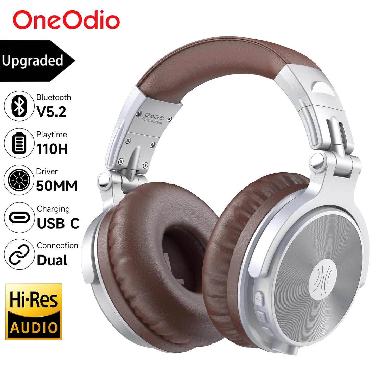 Oneodio-Casque d'écoute sans fil Bluetooth 5.2