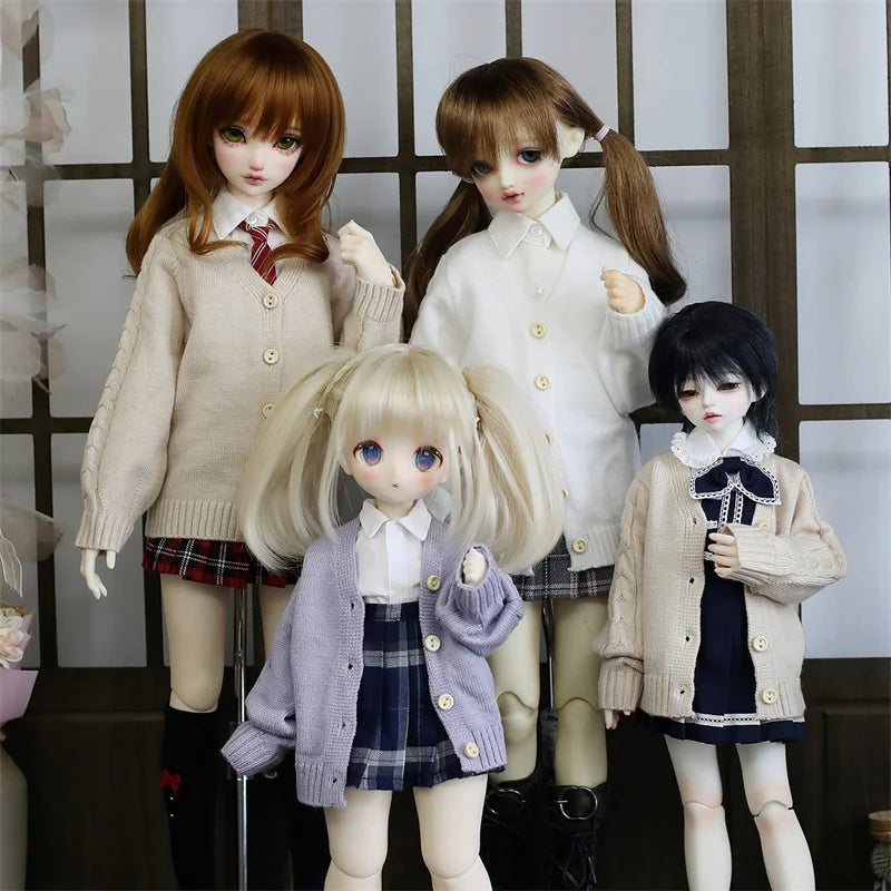 BJD-Cardigan beurre multicolore pour poupées, accessoires vestisens, jouets cadeaux, 1/4, 1/3