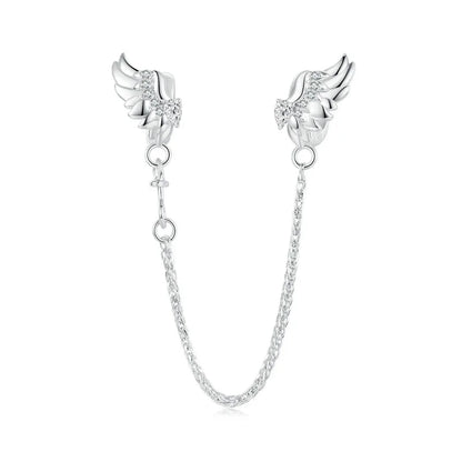 Meilleure vente 100% argent Sterling 925 la clé de coeur silicone sécurité chaîne breloque Wostu Original perles Bracelet bijoux CQC606