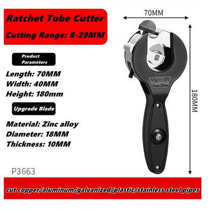 Coupe-tube universel à cliquet 8-29mm, en acier inoxydable, cuivre et aluminium, ciseaux à cliquet, outils manuels de coupe de tuyaux