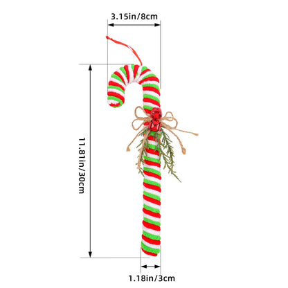 Ornements de crochet de canne de bonbon doux en peluche de Noël, rouge et blanc, arbre de Noël, accessoires de confrontation, décor de fête de vacances parfait