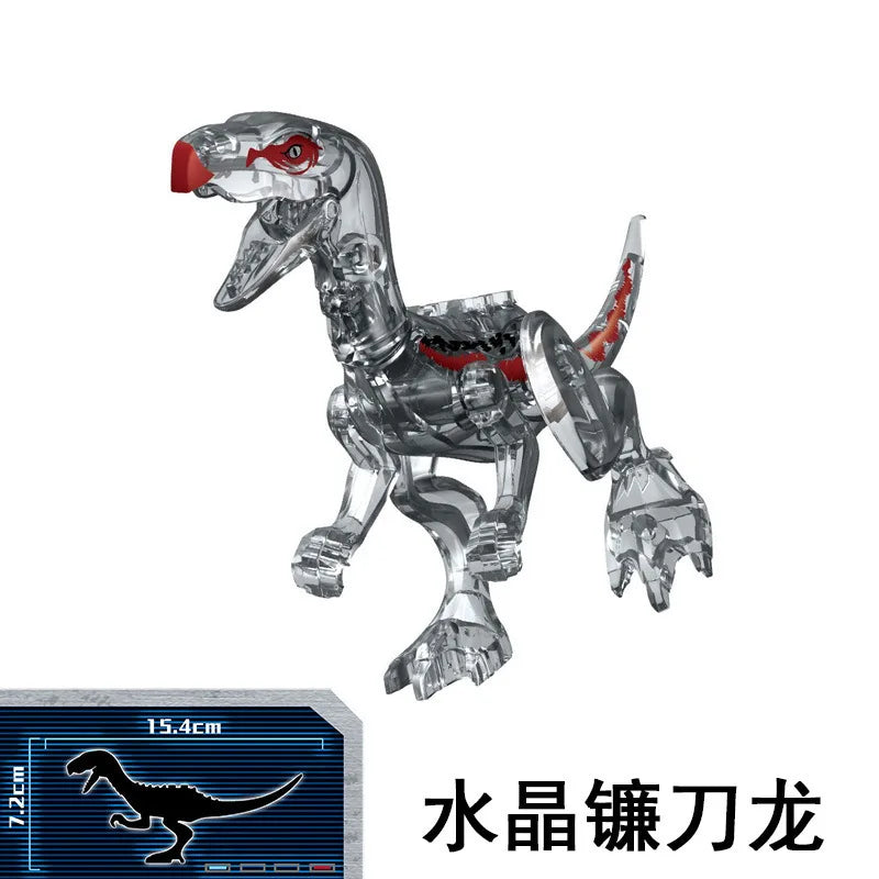 MOC-Vorannosaure rex transparent pour enfants, ankylosaurus, plésiosaure, dos épineux, bricolage, cadeaux pour enfants
