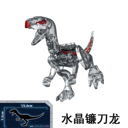 MOC-Vorannosaure rex transparent pour enfants, ankylosaurus, plésiosaure, dos épineux, bricolage, cadeaux pour enfants