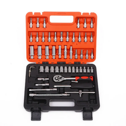 53 pièces Kit d'outils de réparation automobile clé dynamométrique à cliquet douilles ensembles d'outils voiture tout-terrain motos Combo ensemble d'outils de réparation automobile