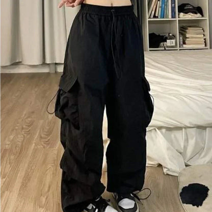 Mode 2025 femmes pantalons américain haute rue femme décontracté ample Cargo pantalon femme armée vert pantalon Streetwear