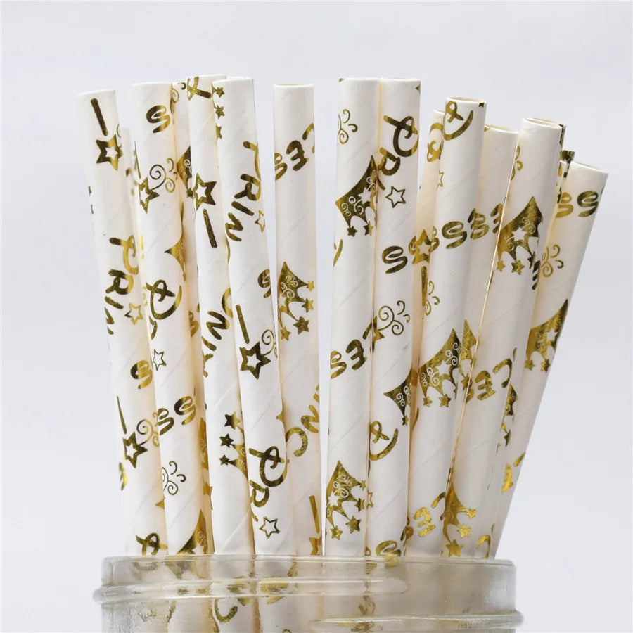 Pailles lridescentes pour décoration de fête, carnaval, mariage, anniversaire d'enfants, fête préChristophe, Noël, fournitures congelées, 25 pièces
