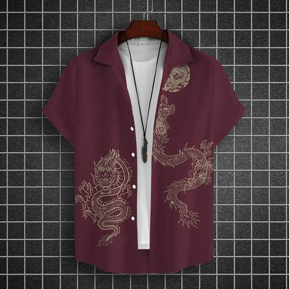 Chemises à manches courtes pour hommes, vêtements graphiques Y-Dragon, chemises 3D, streetwear décontracté, mode, été, déclin, chemisier masculin, 2024