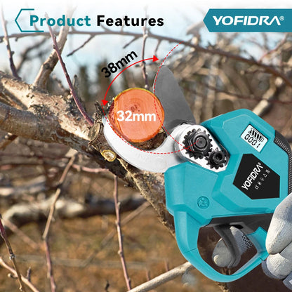 YOFIDRA 38mm cisaille électrique sans brosse 2 vitesses sans fil arbre bonsaï taille ciseaux électriques pour Makita 18V batterie broche