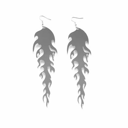Boucles d'oreilles en acrylique JeTassel pour femmes, flammes européennes, gouttes, coeur, crâne, lame de chat, bijoux punk, gels de poisson, étoile