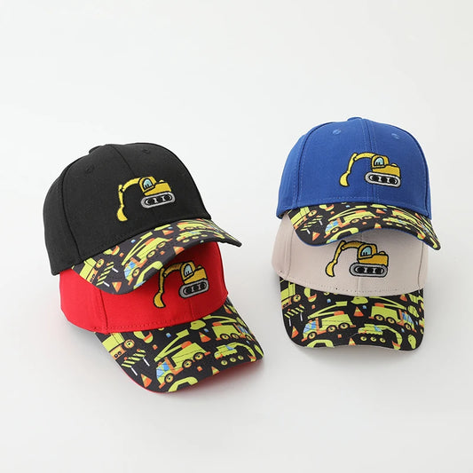 Chapeaux de sport d'été pour bébés de 2 à 8 ans, chapeaux de Baseball pour écoliers, à la mode, brodés avec pelle, pour l'extérieur, 2025