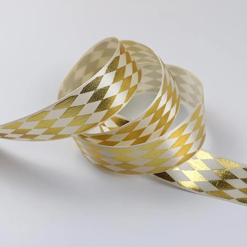 Ruban bronzant pour emballage de fleurs, accessoires de nœuds de cheveux bricolage, décoration de mariage et de Noël, cadeau de ruban, 5 mètres, 25mm