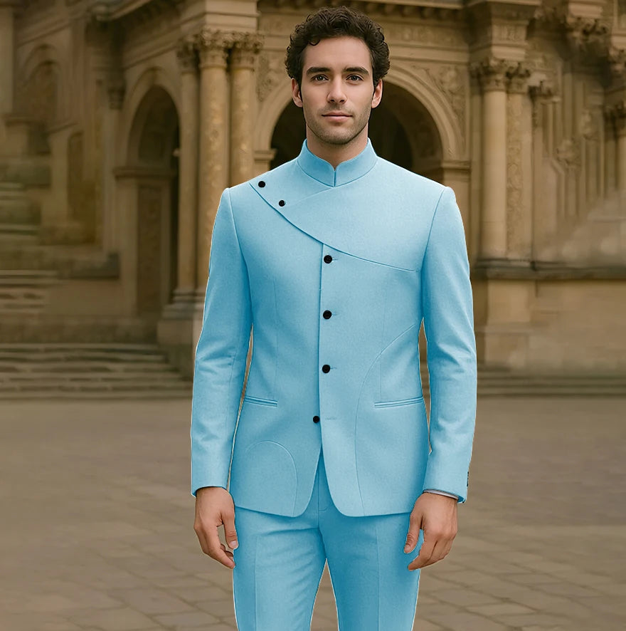 Costumes pour hommes charmants, personnalisés, haute couture, simple boutonnage, deux pièces (veste + pantalon), ensemble droit Simple et intelligent pour hommes