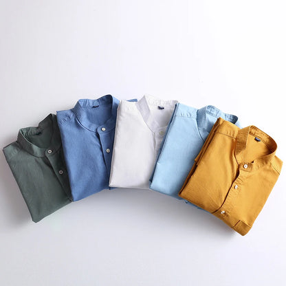 Chemises à manches longues pour hommes, style chinois, 100% coton, streetwear décontracté, médicaments, vêtements à la mode