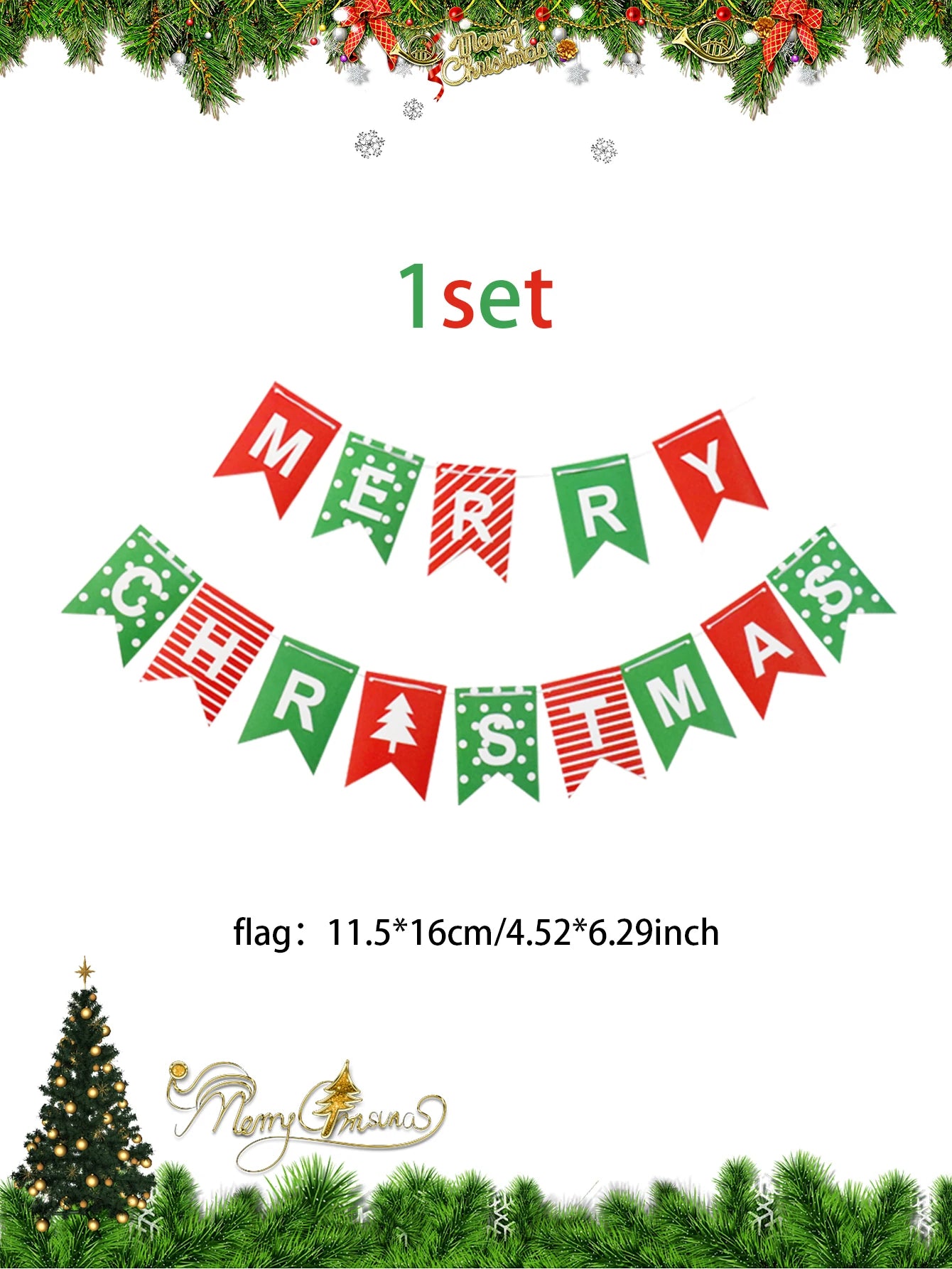 Guirlande drapeaux de Noël