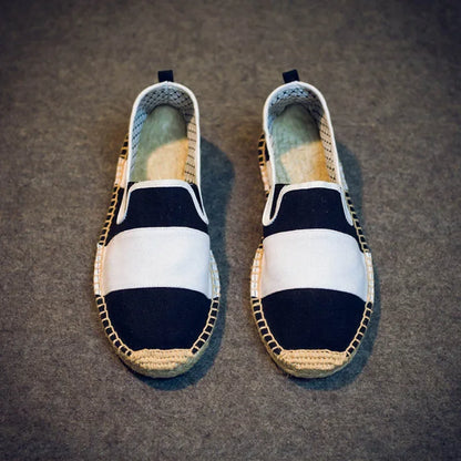 Printemps été hommes chaussures décontractées Slip-on tissu plat respirant pêcheur marque chaussures pour homme rouge noir XZ19