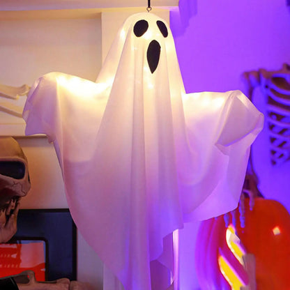 Fantôme lumineux LED pour Halloween, pour fête d'halloween, décoration intérieure et extérieure de cour, arbre effrayant, ornements de fête suspendus