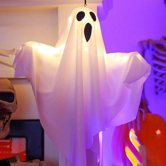Fantôme lumineux LED pour Halloween, pour fête d'halloween, décoration intérieure et extérieure de cour, arbre effrayant, ornements de fête suspendus