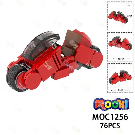 Blocs de construction de moto MOC, 76 pièces, modèles de moto Cyberpunk créatifs AKIRA Kaneda, jouets d'assemblage à monter soi-même pour enfants MOC1256