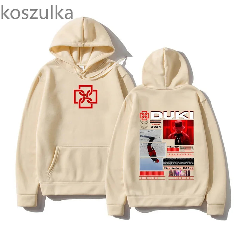 Duki Ameri World Tour 2025 sweat à capuche unisexe Fans imprimer sweats à manches longues automne hiver polaire unisexe Streetwear Hip Hop hauts
