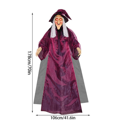 Décoration à commande vocale pour Halloween, grande sorcière suspendue, fantôme lumineux, fabrication sonore, Bar, fête, maison fantôme, décoration d'horreur