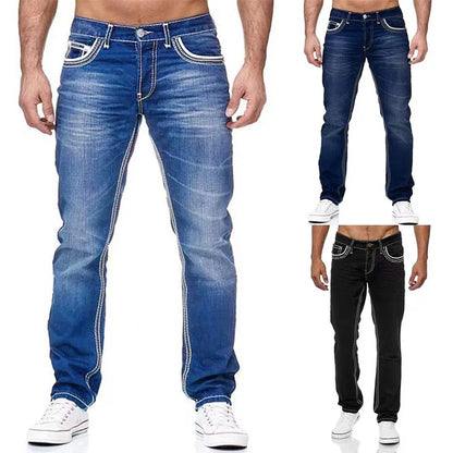 Jean Délavé pour Homme, Vêtement de Loisirs, de Haute Qualité, à la Mode, pour le Printemps et l'Automne, en Europe et aux États-Unis