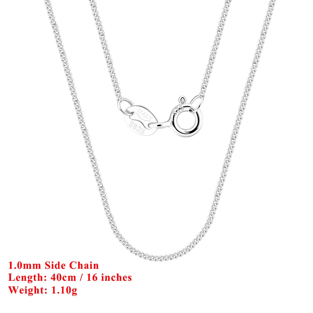 Effie Queen Chic 925 en argent Sterling chaîne de base ras du cou Simple collier bijoux exquis pour hommes et femmes tenue décontractée SC07