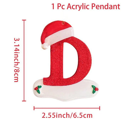 ZQNYCY - Pendentif lettre acrylique sapin de noël