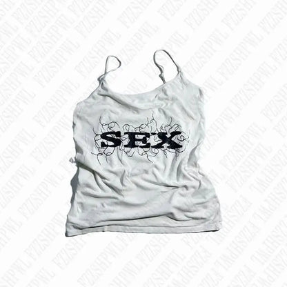 Haut court vintage à imprimé graphique esthétique, mode grunge gothique, haut précieux Y2k, streetwear, hip hop décontracté, slim, glaEMO