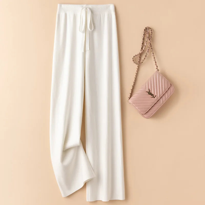 Optique-Pantalon Chic Basique pour Femme, Chaud, Décontracté, Doux, artificiel astique, Taille Haute, Mode Coréenne, Droit, Longueur Rinçage