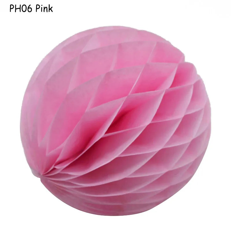 Boule décorative en papier nid d'abeille, 5 pièces/lot, 10/15cm, fleur Pastel, décoration de fête d'anniversaire pour mariage, enfant, fournitures de réception-cadeau pour bébé 8Z
