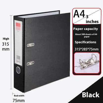 Grand classeur à anneaux multicolore A4, classeur à levier pour Documents,