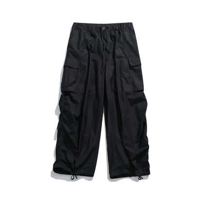 Ensemble deux pièces patchwork japonais pour hommes, chemises et pantalons cargo à manches courtes, faux deux demi-manches, poches, décontracté, couple, été