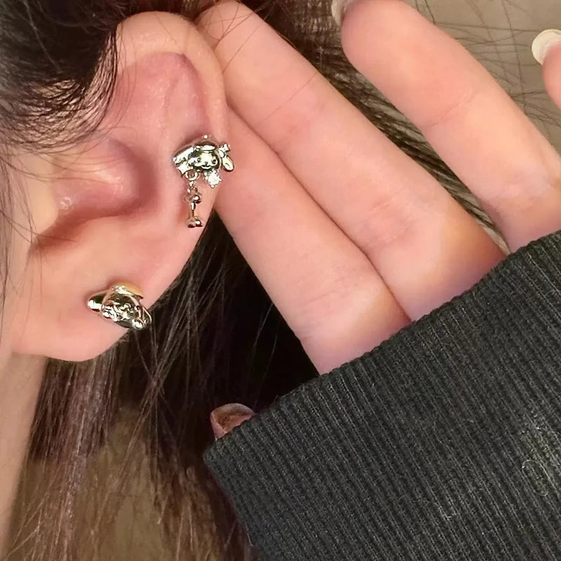 Boucles d'oreilles en argent pour femmes, 1 pièce, griffe d'os de chien en acier inoxydable 316L,