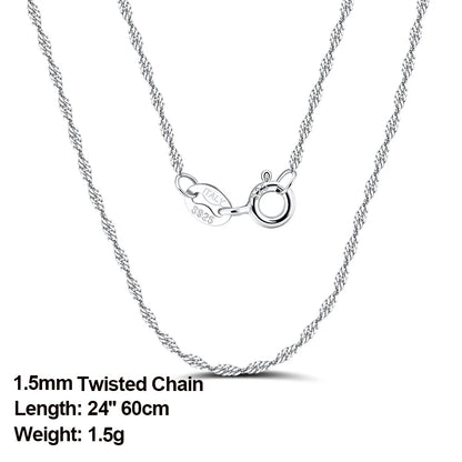 ORSA JEWELS véritable 925 collier en argent Sterling Figaro joint torique chaîne de cou torsadé serpent barre singapour boîte chaîne collier femmes 1