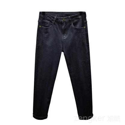 Jean de printemps noir pour hommes, pantalon crayon élastique, sarouel, ample, grande taille, long, 44 46, nouvelle collection