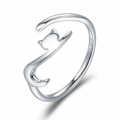 WOSTU-Bagues ajustables en argent regardé 925 pour femme, bijoux originaux empilables, taille ouverte
