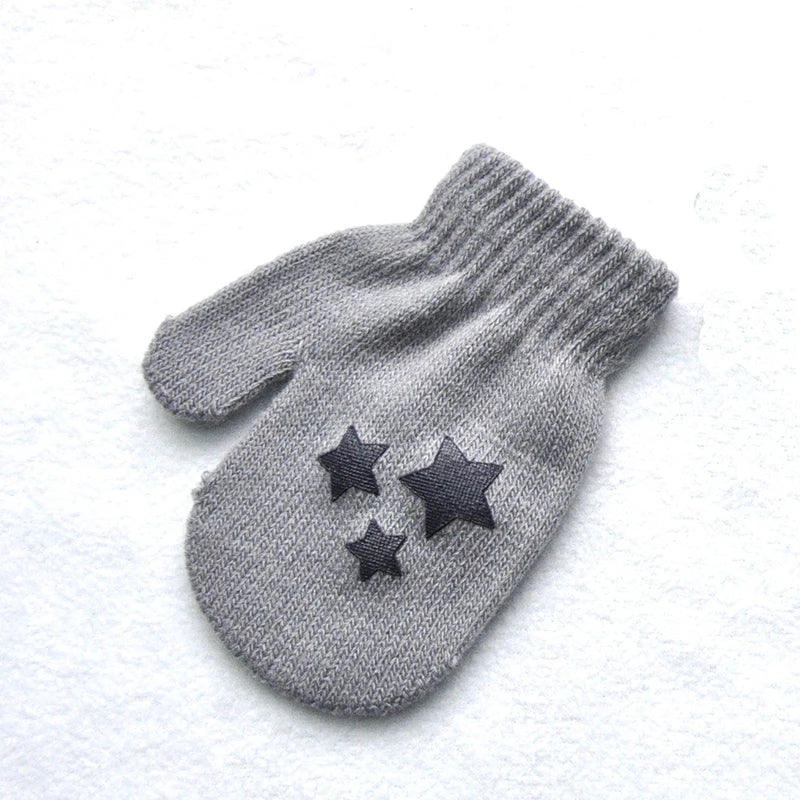 Gants d'hiver chauds pour bébés de 1 à 4 ans, mitaines tricotées en Patchwork, gants à doigts complets pour étudiants de la maternelle