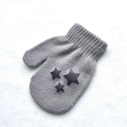 Gants d'hiver chauds pour bébés de 1 à 4 ans, mitaines tricotées en Patchwork, gants à doigts complets pour étudiants de la maternelle