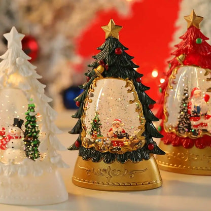 Les veilleuses lumineuses de Noël décèrent le bureau avec des flocons de neige et des lanternes à vent de Noël créant une atmosphère festive