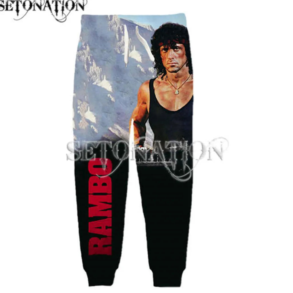Rambo-Sweat à Capuche et Pantalon pour Homme et Femme, Nouvelle Mode, Impression 3D, Chemise de Protection, Survêtement, Livraison Directe
