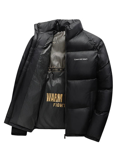 2025 nouvelle veste d'hiver hommes épaissir Parka décontractée coupe ajustée vêtements d'extérieur imperméable chaud couleur unie vêtements d'extérieur col montant manteau