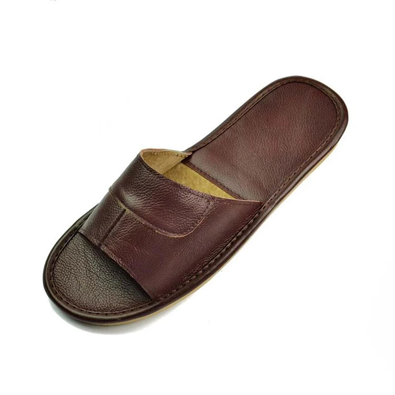 Pantoufles en cuir pour hommes, ameublement de maison, chaussures classiques de sol d'intérieur, diapositives décontractées, Sandalias Zapatos Hombre, nouvelle collection 2022