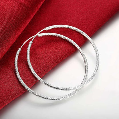 Boucles d'oreilles créoles géométriques simples en argent regardé 925 pour femmes, boucles d'oreilles cercle losange, bijoux de déclaration de mariage, mode