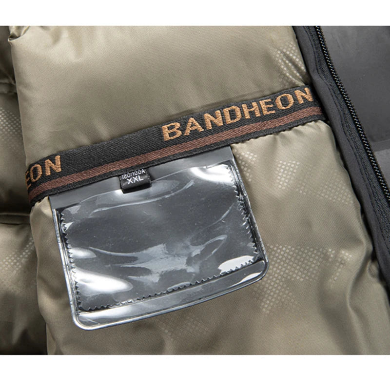 Parka à col grand pour homme, vêtement d'extérieur épais et décontracté, coupe cintrée, imperméable, chaud, col montant, nouvelle collection hiver 2026